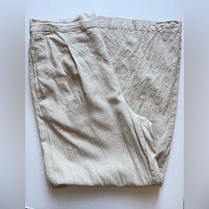 Madewell Women's Cream Linen Straight Leg Pants Size M